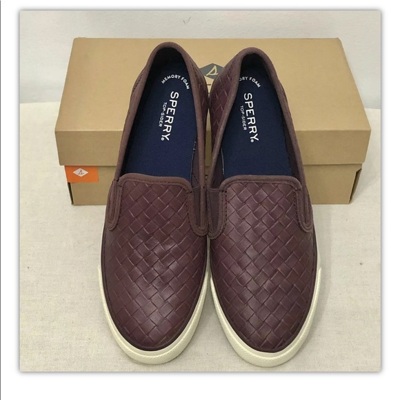 Sperry Top-Sider Seaside Weave Women’s Size USA 8M Sneakers Shoes Slip On Wine - Picture 11 of 12